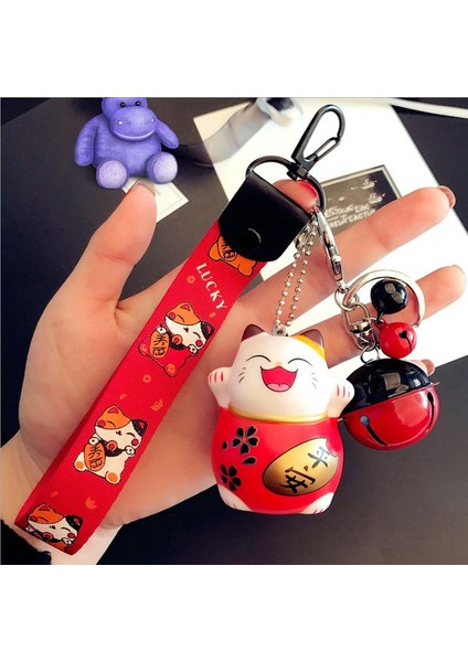 Kawaii Maneki Neko Şanslı Kedi Nugget Şanslı Kedi Charm Anahtarlık, Şanslı Kedi, Çanta Süsü (Yurt Dışından)