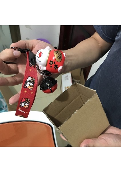 Kawaii Maneki Neko Şanslı Kedi Nugget Şanslı Kedi Charm Anahtarlık, Şanslı Kedi, Çanta Süsü (Yurt Dışından)