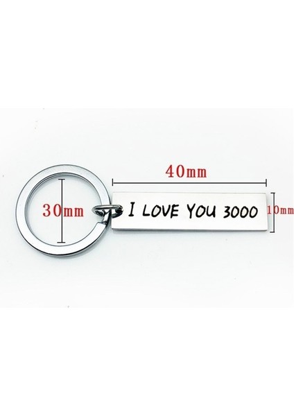 10X40Mm 1 Adet Seni Seviyorum Anahtarlık, Seni 3000 Kez Seviyorum, Babalar Günü Aşk Sözleri, Koca Anahtarlık El Damgalı Çubuk Anahtarlık (Yurt Dışından)