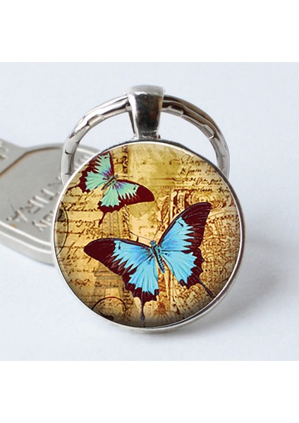 Gümüş Tarzı No.8 Boyutu Elmas Kelebek Anahtarlık Renkli Kelebek Kolye Anahtarlık (Yurt Dışından) modelleri