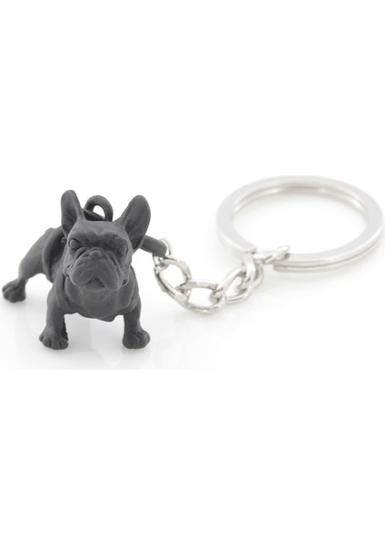 Beyaz Stil 1'Li Paket Vintage Retro Gümüş 3D French Bulldog Anahtarlıklar Sevimli Metal French Bulldog Köpek Anahtarlıklar Anahtarlıklar Pet Mücevher (Yurt Dışından) fiyatları
