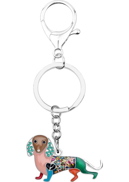 Mor Tarzı Kadınlar Için Dachshund Köpek Anahtarlık Takı (Yurt Dışından) modelleri