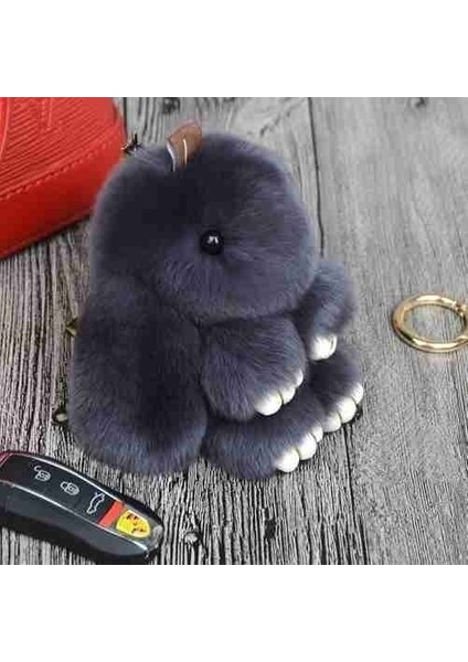 Sarı Stil Tüylü Rex Tavşan Anahtarlık Tavşan Kürkü Püskül Anahtarlık Kadın Aksesuarı Tavşan Araba Anahtarlık Tutucu (Yurt Dışından) modelleri