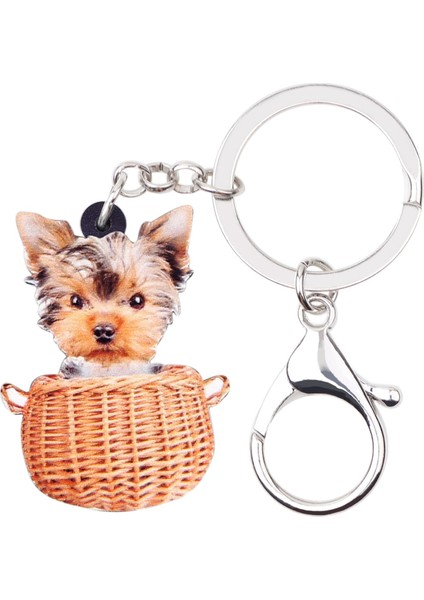 Turuncu Tarzı Kadın Kızlar Için Akrilik Göz Kırpma Yorkshire Terrier Köpek Anahtarlık Yüzük Hayvan Anahtarlıklar Anahtarlık Takı Pet Çanta Araba Anahtar Şanslar Parti (Yurt Dışından)