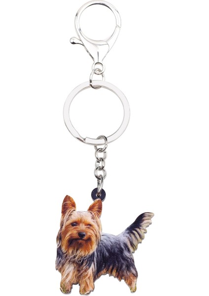 Turuncu Tarzı Kadın Kızlar Için Akrilik Göz Kırpma Yorkshire Terrier Köpek Anahtarlık Yüzük Hayvan Anahtarlıklar Anahtarlık Takı Pet Çanta Araba Anahtar Şanslar Parti (Yurt Dışından) fırsatları