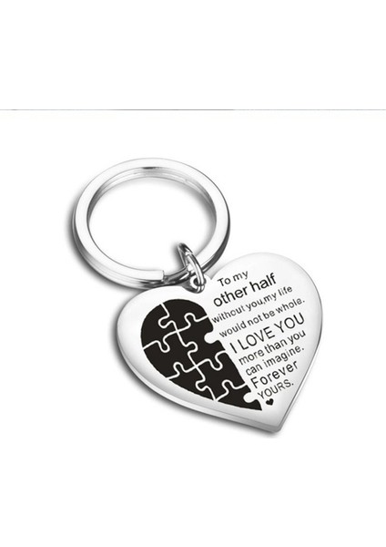 Kalp Şekilli Oymalı Harfli Anahtarlık Kolye Çiftler Erkek Arkadaş Kız Arkadaş Takı Anahtarlık Sevgililer Günü si (Yurt Dışından) indirimleri