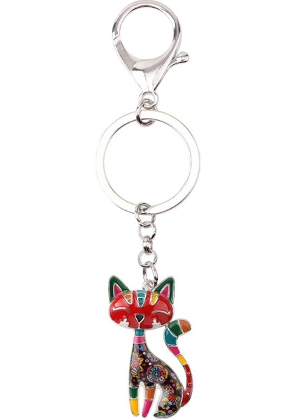 Mavi Stil Bonsny Alaşım Emaye Kedi Anahtarlık Yüzük Anahtarlıklar Evcil Hayvan Takıları Kadınlar Kızlar El Çantası Araba Anahtarları ler (Yurt Dışından) indirimleri