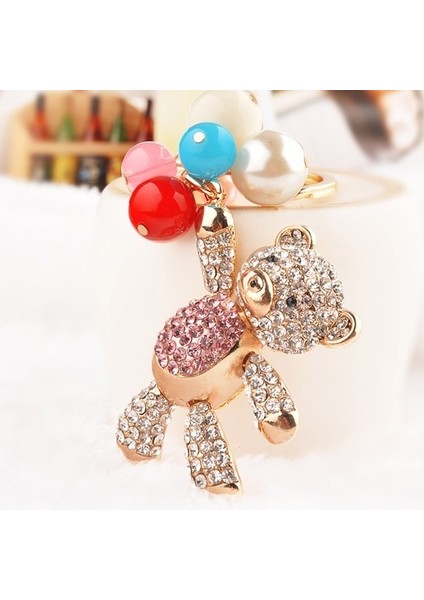 Mavi Stil Sevimli Ayı Kol Hareketi Boncuk Kristal Anahtarlık Çanta Aksesuar Şanslık Kolye Anahtarlık (Yurt Dışından) fiyatları