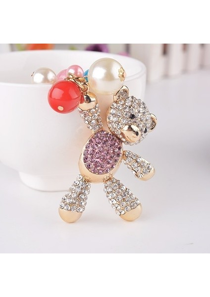 Mavi Stil Sevimli Ayı Kol Hareketi Boncuk Kristal Anahtarlık Çanta Aksesuar Şanslık Kolye Anahtarlık (Yurt Dışından) fırsatları