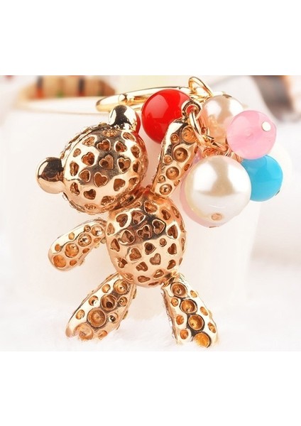 Mavi Stil Sevimli Ayı Kol Hareketi Boncuk Kristal Anahtarlık Çanta Aksesuar Şanslık Kolye Anahtarlık (Yurt Dışından) indirimleri