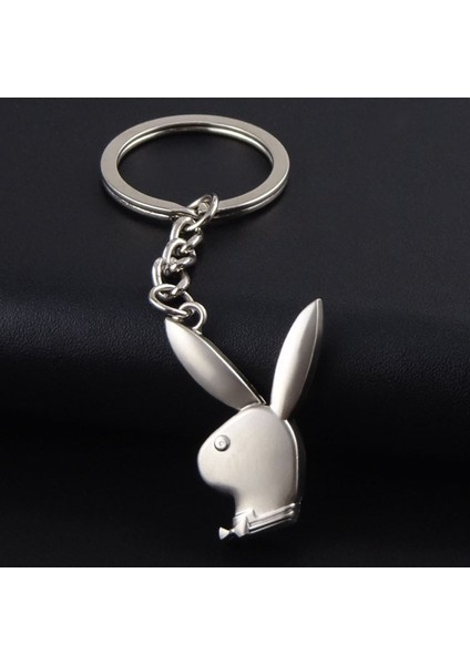 Yaratıcı Playboy Logo Metal Anahtarlık Kolye Tavşan Kafa Anahtarlık - (Yurt Dışından)