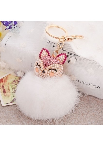 Mavi Stil Taşlı Tilki Tavşan Püsküllü Anahtarlık Araba Anahtarlık Sevimli Kolye (Yurt Dışından) modelleri