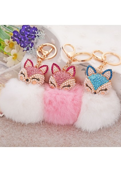 Mavi Stil Taşlı Tilki Tavşan Püsküllü Anahtarlık Araba Anahtarlık Sevimli Kolye (Yurt Dışından) fırsatları