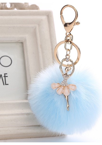 Mor Tarzı Zoeber Sahte Tavşan Kürkü Top Anahtarlık Püskül Anahtarlık Pembe Melek Kız Dört Furry Püskül Kadın Çanta Takı (Yurt Dışından) fırsatları