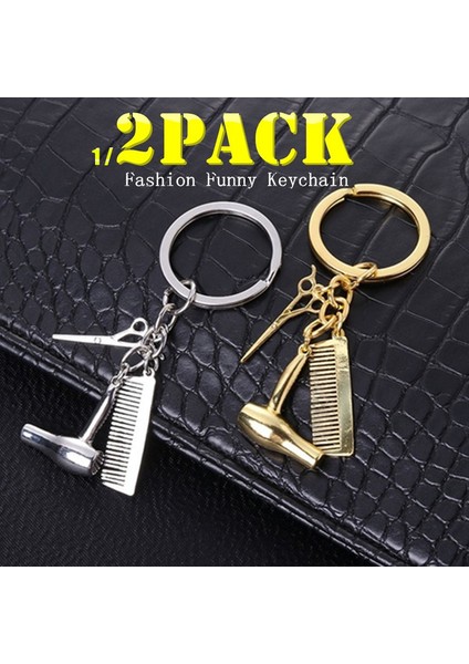 Altın Ve Gümüş Tarzı 2 Adet Yeni Kişilik Saç Kurutma Makinesi Tarak Kombinasyonu Kolye Anahtarlık Kuaför Araçları Saç Stilisti Veya Fön Salonu Yaratıcı (Yurt Dışından) fiyatları