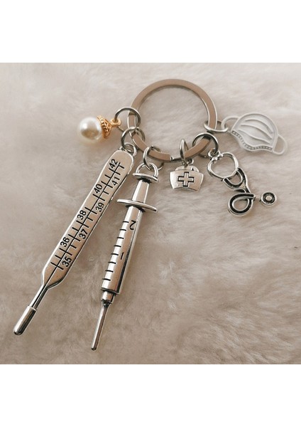 No.9 Boyutu Hemşire Tıbbi Kutu Tıbbi Anahtarlık Iğne Şırınga Steteskop Sevimli Anahtarlık Takı (Yurt Dışından) fiyatları