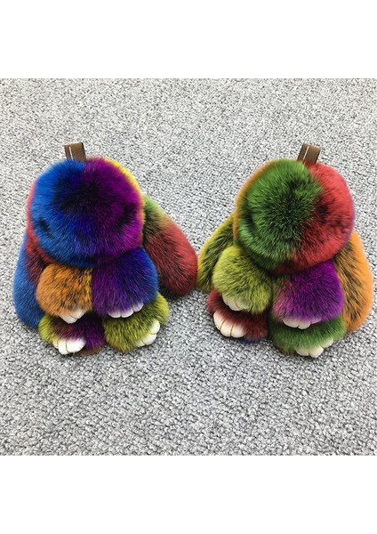 Çok Renkli Stil Sevimli Sahte Kürk Tavşan Püskülü Anahtarlık Çanta Süsü Anahtarlık Tüylü Renkli Tasarım (Yurt Dışından) fiyatları