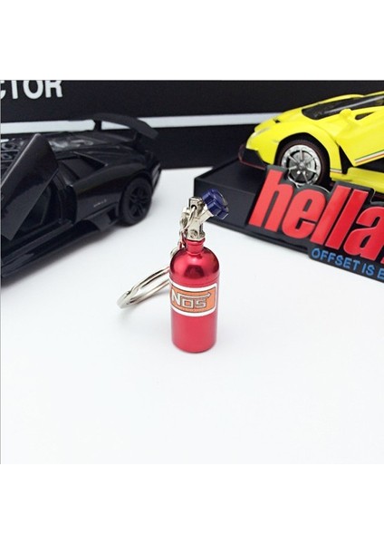 Kırmızı Stil Nos Oto Yedek Parça Satışı Anahtarlık Yaratıcı Metal Anahtarlık Özel Karikatür Azot Tüpü Türbini (Yurt Dışından)
