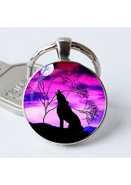 No.8 Boyutu El Yapımı Vintage Kurt Yuvarlak Cam Kolye Anahtarlık - Yaratıcı (Yurt Dışından) modelleri