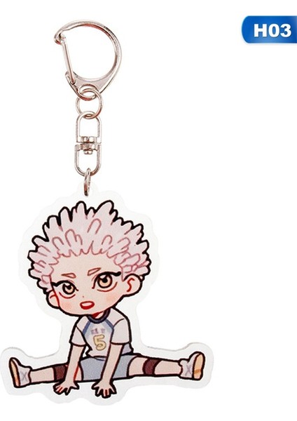 H01 Anime Haikyuu Sevimli Şeffaf Akrilik Voleybol Karasuno Nekoma Anime Karasuno Lisesi Kaderi Savaşı Anahtarlık Anime Kolye Anahtarlık (Yurt Dışından) indirimleri