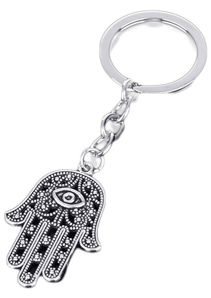 Antik Gümüş Tarzı No.1 Boyutu Moda Nazar Gümüş Anahtarlık Hamsa Fatima El Alaşım Anahtarlık Satılık Anahtarlık (Yurt Dışından)