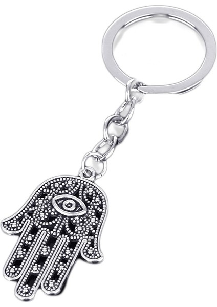 Antik Gümüş Tarzı No.1 Boyutu Moda Nazar Gümüş Anahtarlık Hamsa Fatima El Alaşım Anahtarlık Satılık Anahtarlık (Yurt Dışından) modelleri