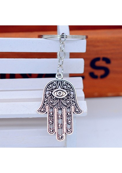 Antik Gümüş Tarzı No.1 Boyutu Moda Nazar Gümüş Anahtarlık Hamsa Fatima El Alaşım Anahtarlık Satılık Anahtarlık (Yurt Dışından) fırsatları