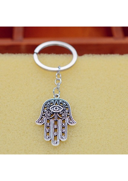 Antik Gümüş Tarzı No.1 Boyutu Moda Nazar Gümüş Anahtarlık Hamsa Fatima El Alaşım Anahtarlık Satılık Anahtarlık (Yurt Dışından) indirimleri