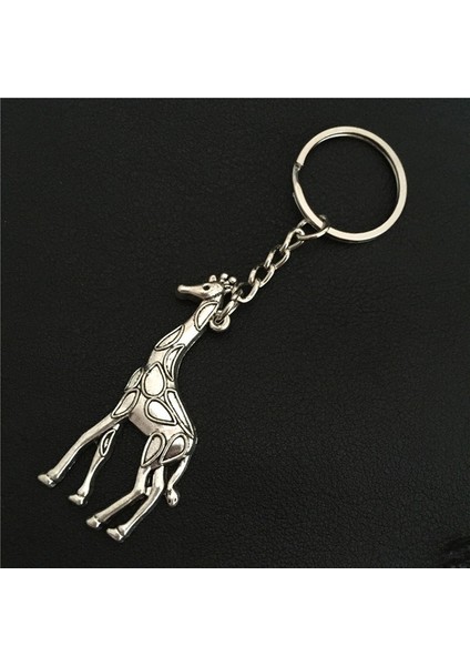 Yeni Gümüş Büyük Hayvanlar Zürafa Anahtarlık Halkası Sevimli Zürafa Anahtarlık Araç Anahtar Tutucu Kadın Kızlar El Çantası Zürafa Kolye (Yurt Dışından) fiyatları