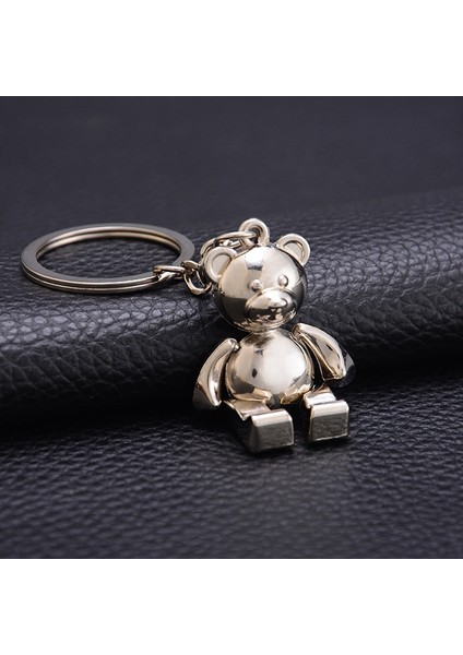 Gümüş Tarzı 1 Adet Sevimli Aktiviteler Ayı Metal Anahtarlık Ayıcık Anahtarlık ~Sevimli (Yurt Dışından) modelleri