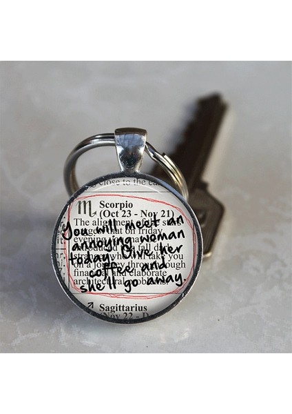 Gümüş Tarzı Gilmore Girls Luke & Lorelai Akrep Kolye Anahtarlık (Yurt Dışından)