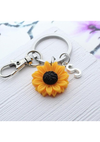 Gümüş Tarzı Sen Ayçiçeği Anahtarlık, Kişiselleştirilmiş Ayçiçeği Şanslı Anahtar Zinciri, Ayçiçeği , Bahçe si, Doğa, Ayçiçeği Şanslı Aksesuar, Papatya si (Yurt Dışından)