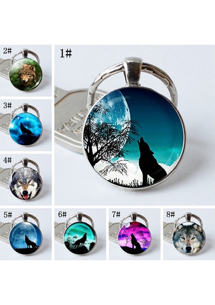 No.1 Boyutu El Yapımı Vintage Kurt Yuvarlak Cam Kolye Anahtarlık - Yaratıcı (Yurt Dışından) fiyatları
