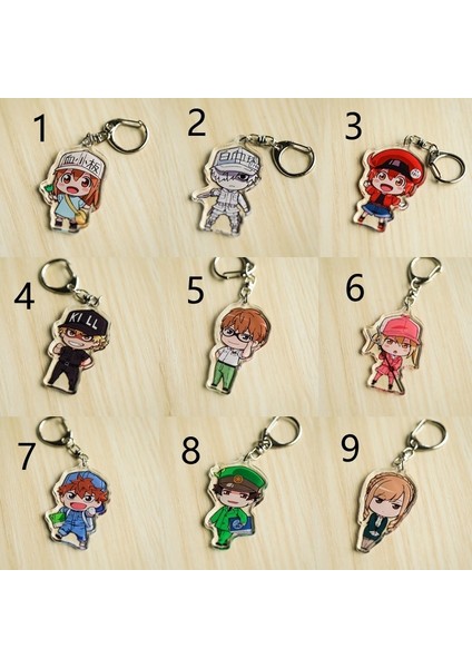 No.9 Boyutu Hataraku Saibou Hücreler Iş Başında Sevimli Akrilik Anahtarlık Şansı Anahtarlık Kozmetik ler (Yurt Dışından) modelleri