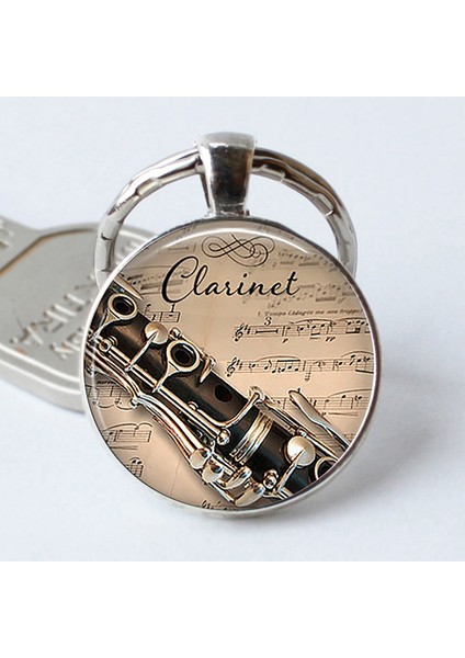 No.2 Boyutu Saksafon Piyano Cam Kolye, Klarnet Flüt Keman Müzik Metal Anahtarlık, Müzik Aletleri Takı, Doğum Günü si (Yurt Dışından) modelleri