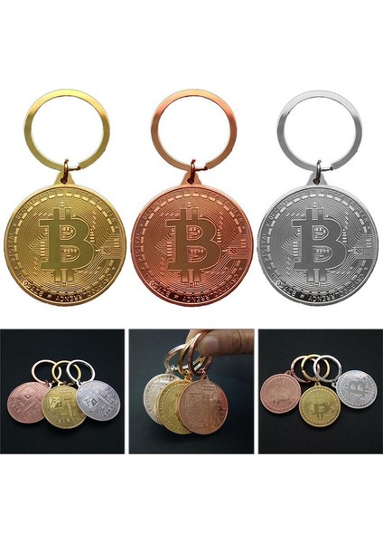 Bakır Tarzı Altın Kaplama Bitcoin Madeni Para Anahtarlık Btc Madeni Para Sanat Koleksiyonu Altın Gümüş Gül Altın Renkli Bit Para Tasarımı Anahtarlık Güzel (Yurt Dışından) modelleri
