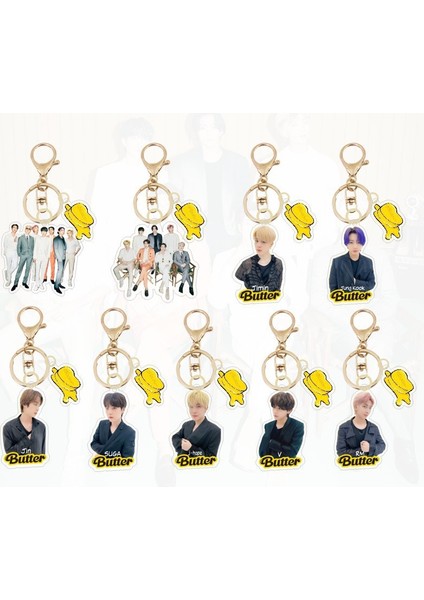 C K-Pop Bangtan Boys Butter Ortak Anahtarlık Moda Çanta Süsü Anahtarlık Yüzükler Için Army キーホルダー (Yurt Dışından) indirimleri