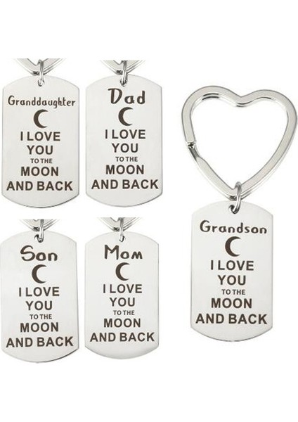 Erkek Torun Babaannetorbacıoğultorbacıkıztorbacı Ay'A Ve Geri Dönüşüme Kadar Seni Seviyorum Paslanmaz Çelik Anahtarlık (Yurt Dışından) fiyatları