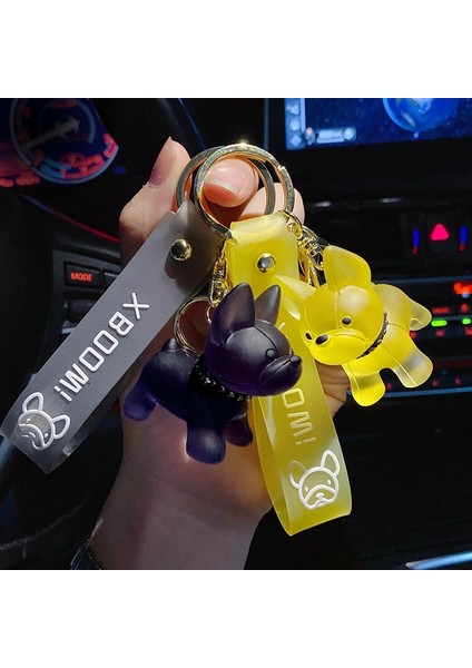 Yeşil Stil Kadın Çanta Asma Kolye Şeffaf Renkli Köpek Anahtarlık Erkek Araba Anahtarlık Noel si (Yurt Dışından) modelleri