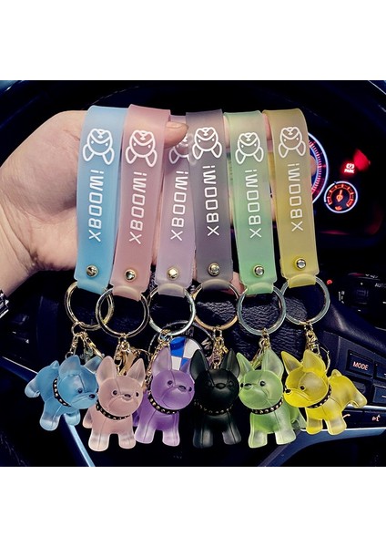 Yeşil Stil Kadın Çanta Asma Kolye Şeffaf Renkli Köpek Anahtarlık Erkek Araba Anahtarlık Noel si (Yurt Dışından) fırsatları