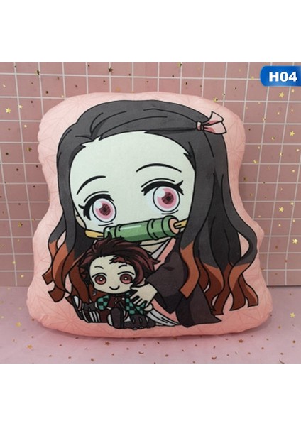 H04 Yeni Stiller Anime Demon Slayer: Kimetsu No Yaiba Çizgi Film Kostüm Peluş Anahtarlık Baskı Anahtarlık Sevimli Araba Çanta Kolye Aksesuarları (Yurt Dışından)