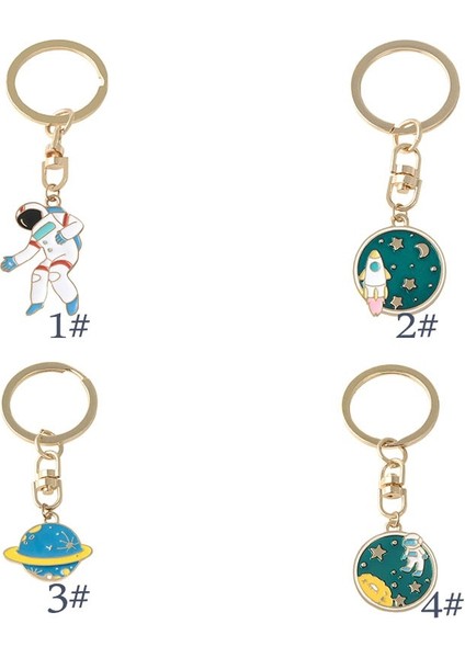 No.1 Boyutu Uzay Yolculuğu Anahtarlık Karikatür Astronot Roket Gezegen Anahtarlık Sevimli Evren Anahtarlık Dış Uzay Takı (Yurt Dışından) modelleri