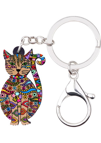 Kırmızı Stil Kadınlar Ve Kızlar Için Akrilik Çiçekli Kedi Anahtarlık Yüzük Anahtarlıklar Hayvan Takıları Pet Çanta Araba Anahtarlık Cüzdan Süsleri ler (Yurt Dışından) fiyatları