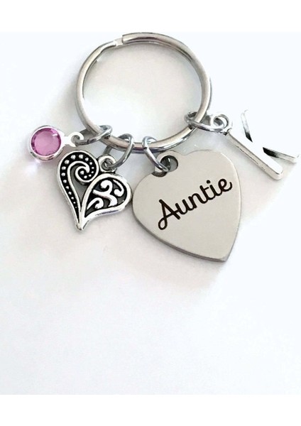 Koyu Mavi Tarzı D Teyze Anahtarlık, Anahtarlık, Favori Özel Teyze Yeni Doğan Taşlı İlk Tanrı Anne Kız Kardeş Yeğen Nefis Lazer Kazıma (Yurt Dışından)