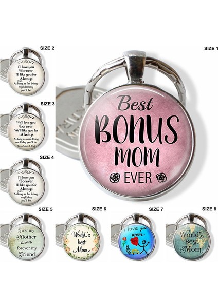 Gümüş Tarzı No.0.3 Boyut En Iyi Bonus Anne Alıntısı Cam Kolye Anne Anahtarlık Anne Takı Moda Anahtarlık Üvey Anne, Anneler Günü si (Yurt Dışından) fiyatları