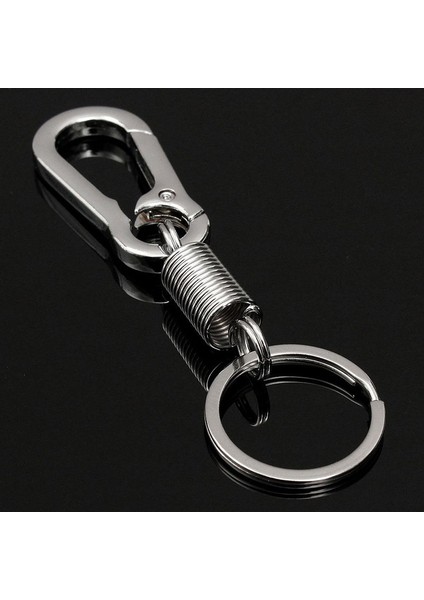 Gümüş Tarzı 1 Parça Bahar Anahtarlık Paslanmaz Çelik Kabak Toka Karabiner Anahtarlık Esnek Bel Kemeri Klipsi Anahtarlık Kaybolmaz Toka Asılı (Yurt Dışından)