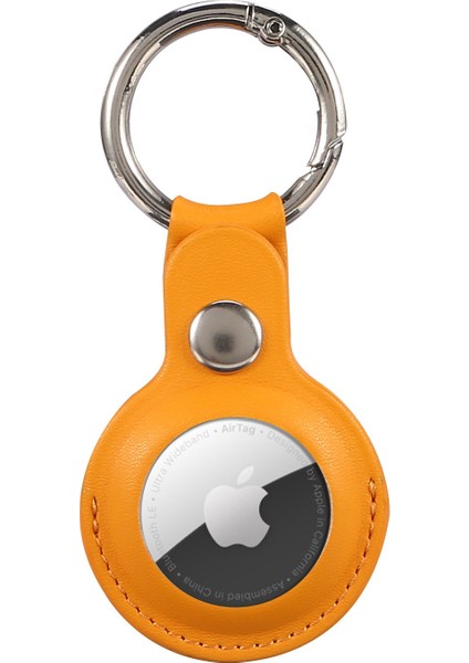 Sarı Stil 1 Parça Apple Airtags Için Deri Koruyucu Kılıf Kılıf Kılıf Kabuk Bluetooth Kablosuz Takipci Kaybolmaz Cihaz Anahtarlık (Yurt Dışından)