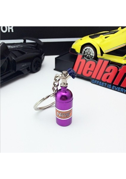 Mor Tarzı Yabancı Ticaret Sıcak Anahtarlık Yaratıcı Metal Türbin Çizgi Film Nos Otomobil Parçaları Azot Şişesi Anahtarlık Özel (Yurt Dışından)