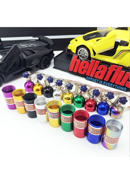 Mor Tarzı Yabancı Ticaret Sıcak Anahtarlık Yaratıcı Metal Türbin Çizgi Film Nos Otomobil Parçaları Azot Şişesi Anahtarlık Özel (Yurt Dışından) modelleri