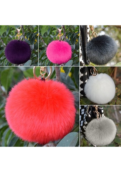 Siyah Stil Moda Aksesuarları Tüylü Top Anahtarlık Çanta Anahtar Asma Kolye Kuyruk Aksesuarları (Yurt Dışından) modelleri